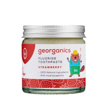 Georganics dječja pasta za zube s fluoridom (tegla)